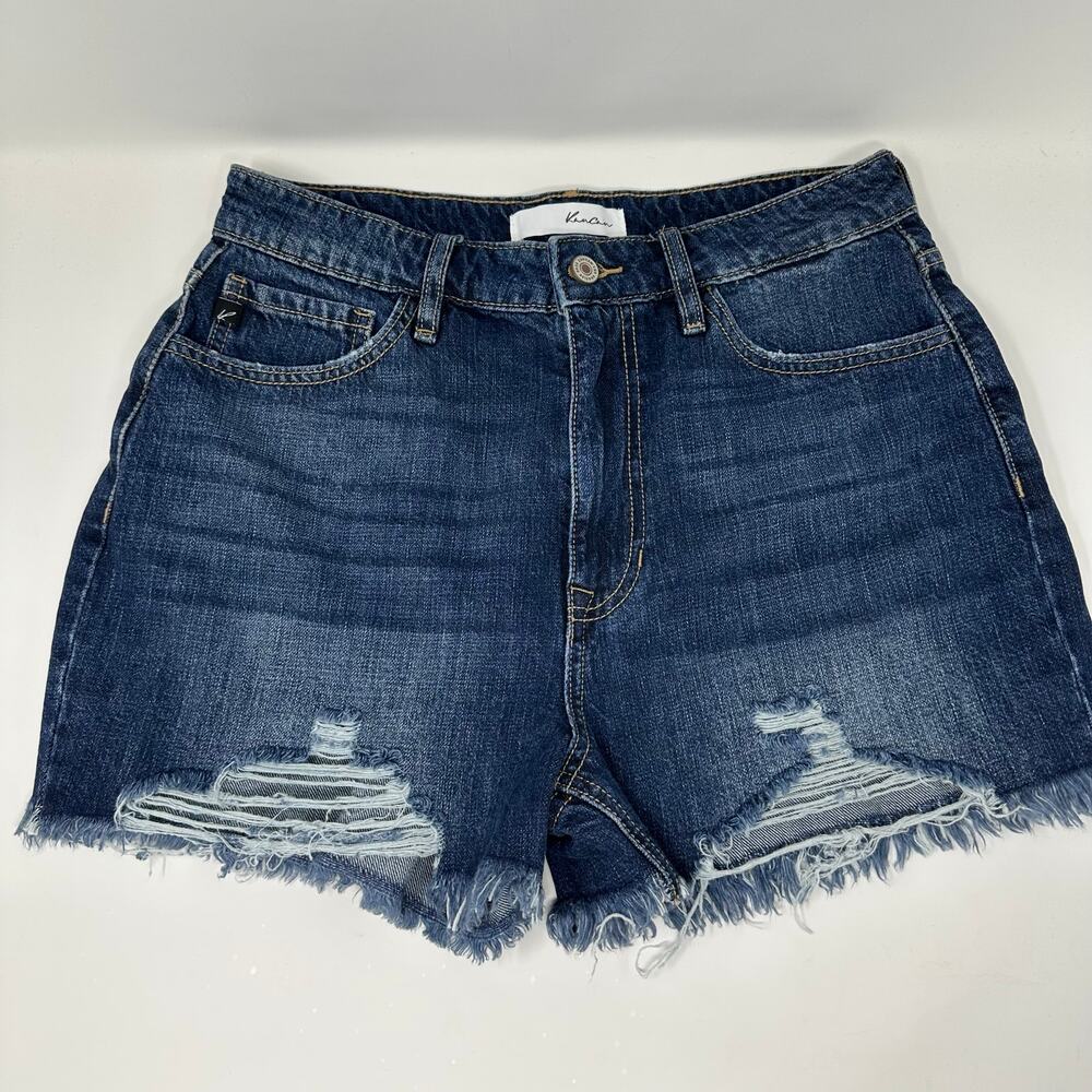 Kancan Womens Size 9 28 High Rise Mom Short Dark Denim Style KC9145D